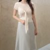 花邊綁結純色TOP - Image 5