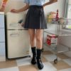 前綁結百褶A LINE短裙