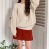 厚版雙線純色A LINE短裙 - Image 9