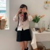 厚版雙線純色A LINE短裙 - Image 4
