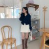 修身拼線直紋短裙 - Image 2