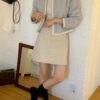 溫柔風毛毛拼色開胸外套 - Image 4