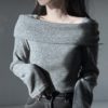 純色簡約翻領絨面TOP - Image 2