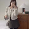 10%羊毛交疊拼鈕短裙 - Image 4